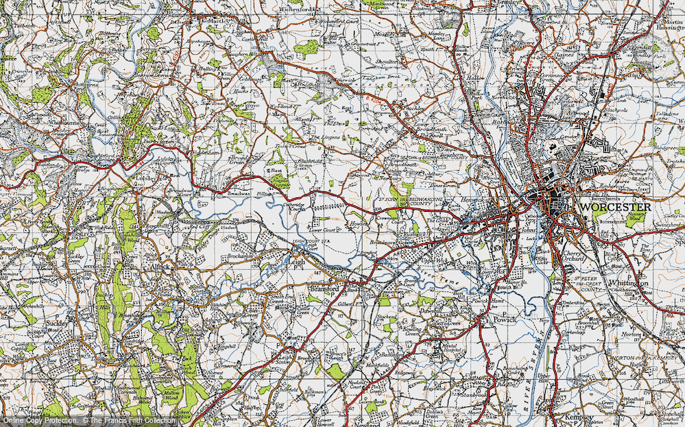 Old Map of Historic Map covering Atchen Hill in 1947