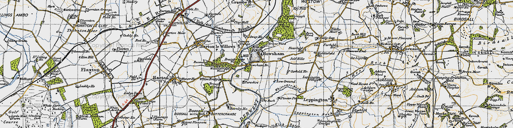 Old map of Willowbridge Wood in 1947