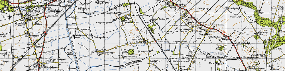 Old map of Brandicar in 1947