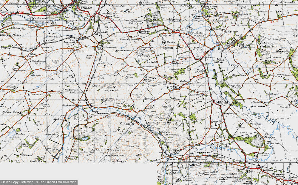 Old Map of Historic Map covering Barley Hill in 1947