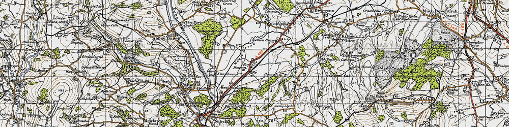 Old map of Worm Brook in 1947