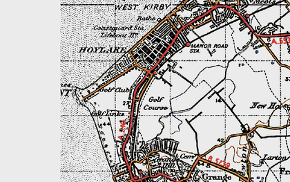 Old map of Hoylake in 1947