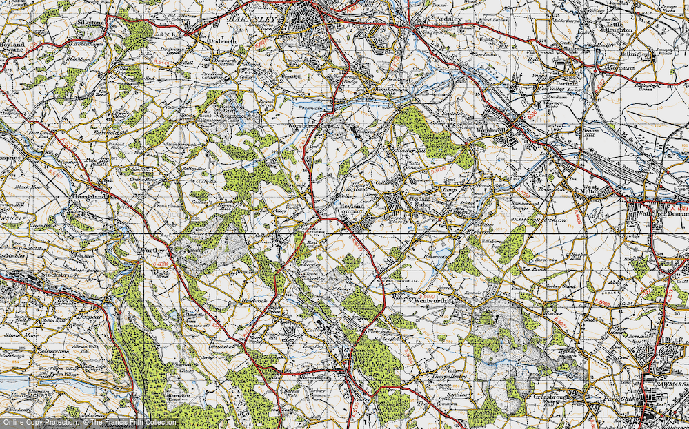Old Map of Hoyland Common, 1947 in 1947