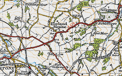 Old map of Hoylandswaine in 1947