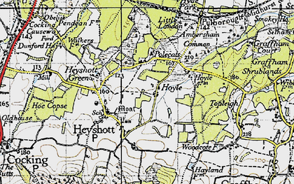 Old map of Hoyle in 1940