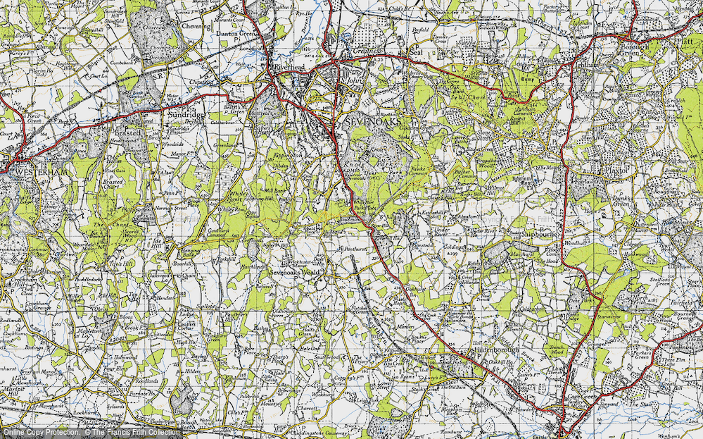 Old Map of Hubbard's Hill, 1946 in 1946