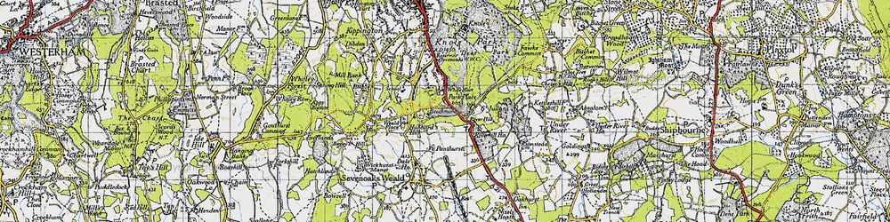 Old map of Hubbard's Hill in 1946