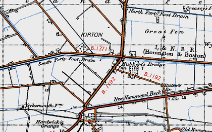 Old map of Hubbert's Bridge in 1946