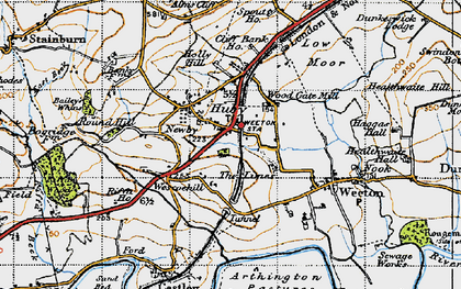 Old map of Huby in 1947
