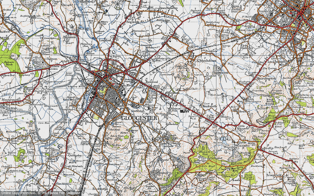 Old Map of Hucclecote, 1947 in 1947