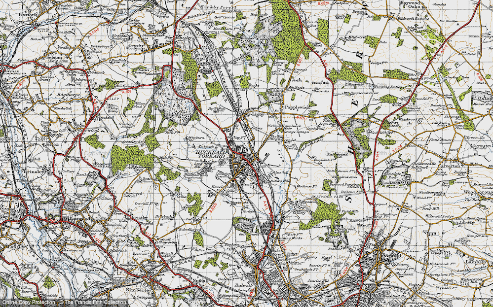 Old Map of Historic Map covering Wighay in 1946