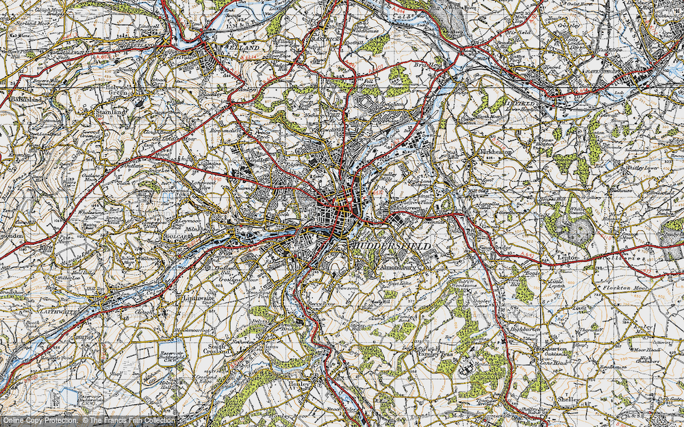 Old Map of Huddersfield, 1947 in 1947