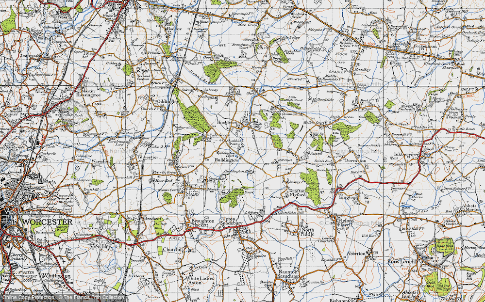Old Map of Huddington, 1947 in 1947