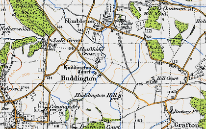 Old map of Huddington in 1947