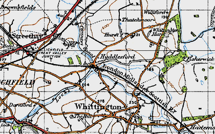 Old map of Huddlesford in 1946