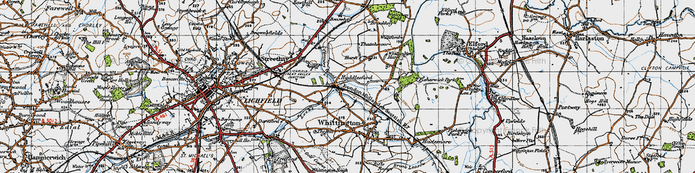 Old map of Huddlesford in 1946