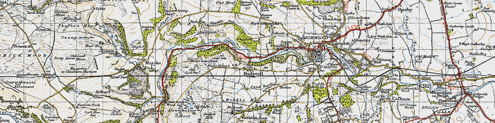 Old map of Hudswell in 1947