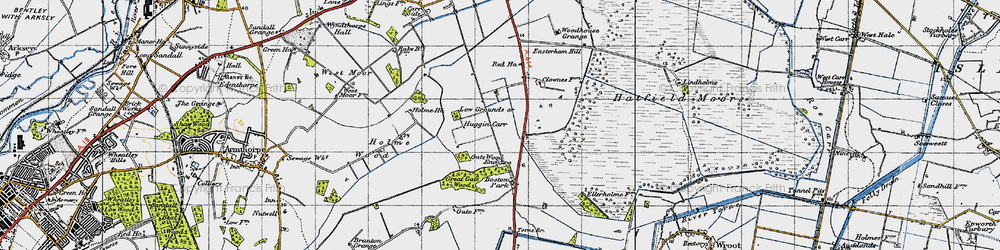 Old map of Huggin Carr in 1947