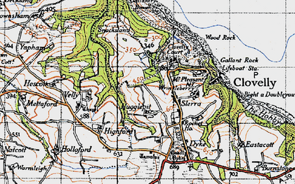 Old map of Hugglepit in 1946