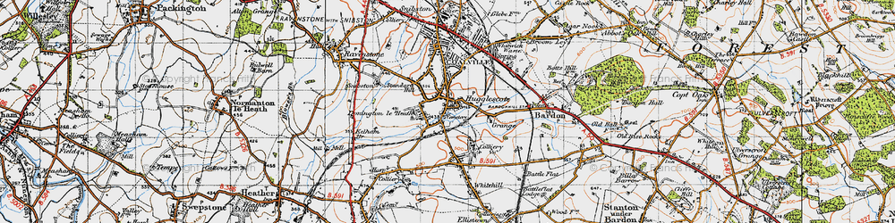 Old map of Hugglescote in 1946