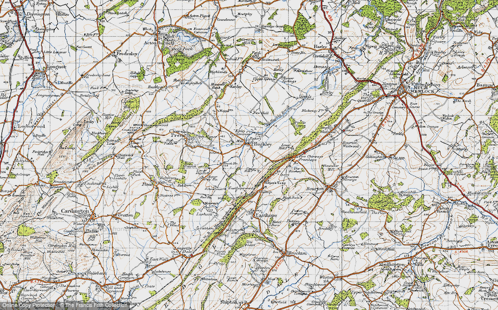 Old Map of Hughley, 1947 in 1947