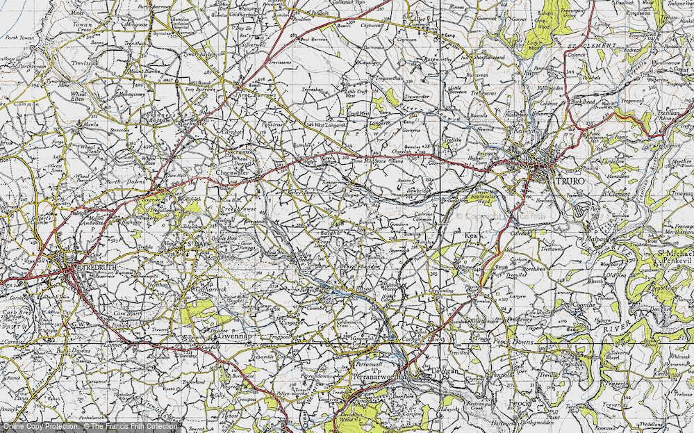 Old Map of Hugus, 1946 in 1946