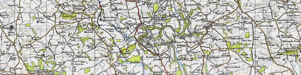 Old map of Huish in 1946