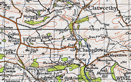 Old map of Huish Champflower in 1946