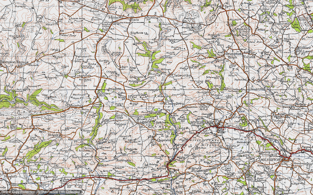 Historic Ordnance Survey Map of Huish Champflower, 1946