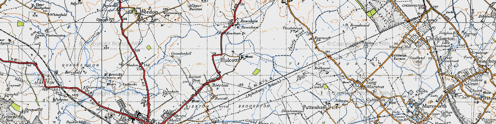 Old map of Hulcott in 1946
