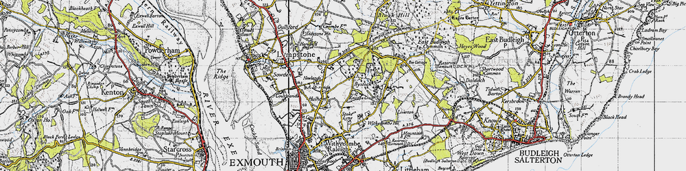 Old map of Bystock in 1946
