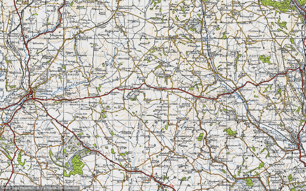 Old Map of Hulland Moss, 1946 in 1946