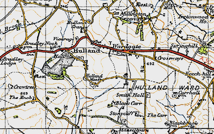 Old map of Hulland Moss in 1946