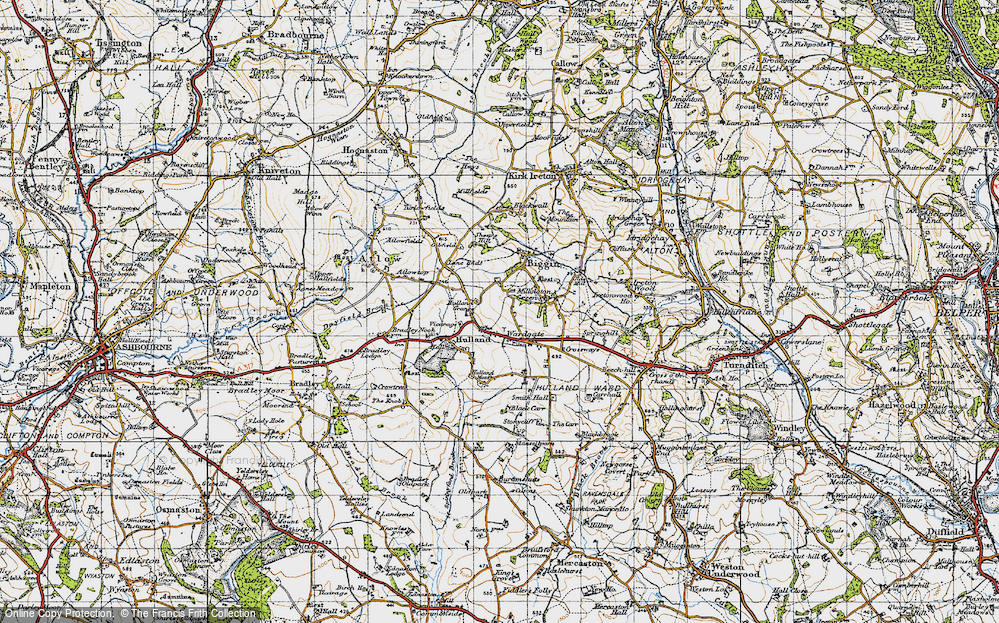 Old Map of Hulland Ward, 1946 in 1946