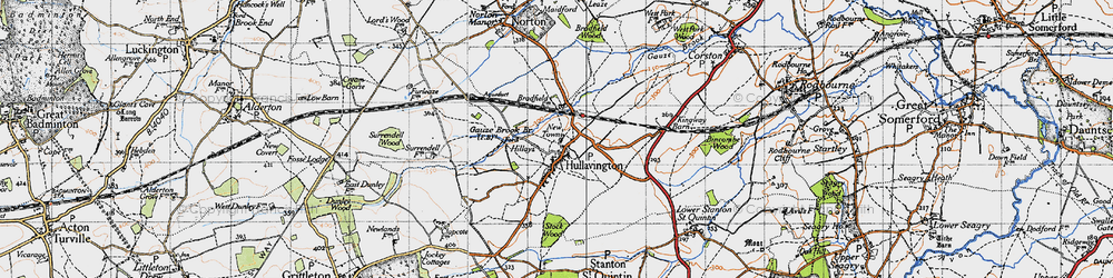 Old map of Bradfield Manor Fm in 1946