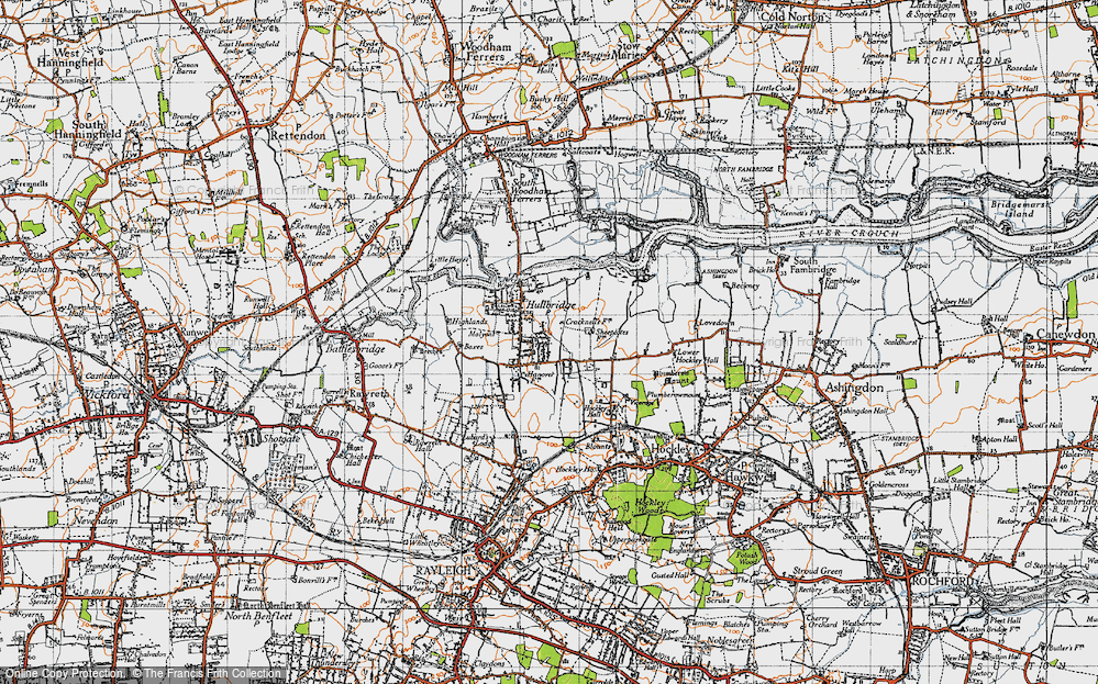 Old Map of Hullbridge, 1945 in 1945