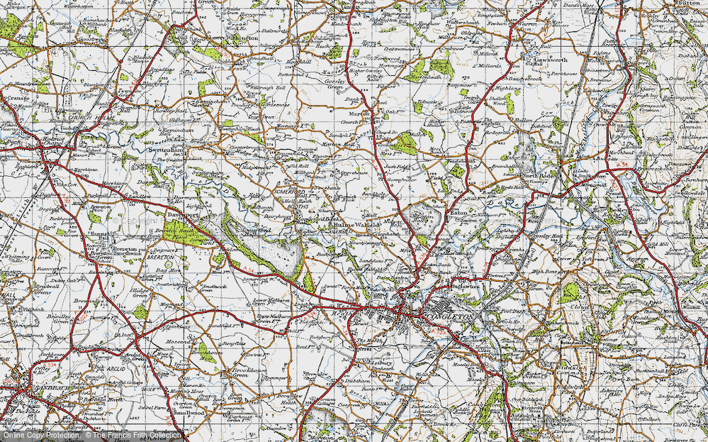 Old Map of Hulme Walfield, 1947 in 1947