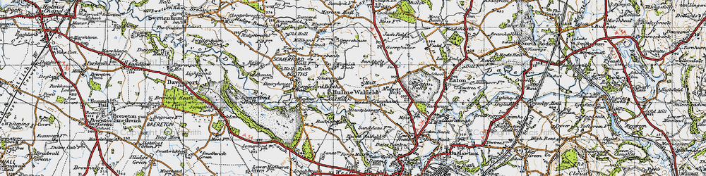 Old map of Hulme Walfield in 1947