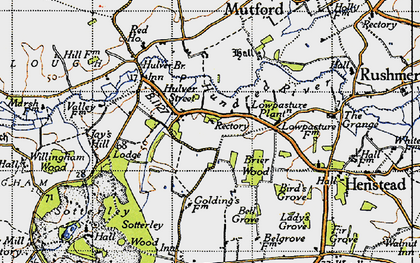 Old map of Brier Wood in 1946