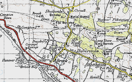 Old map of Hulverstone in 1945