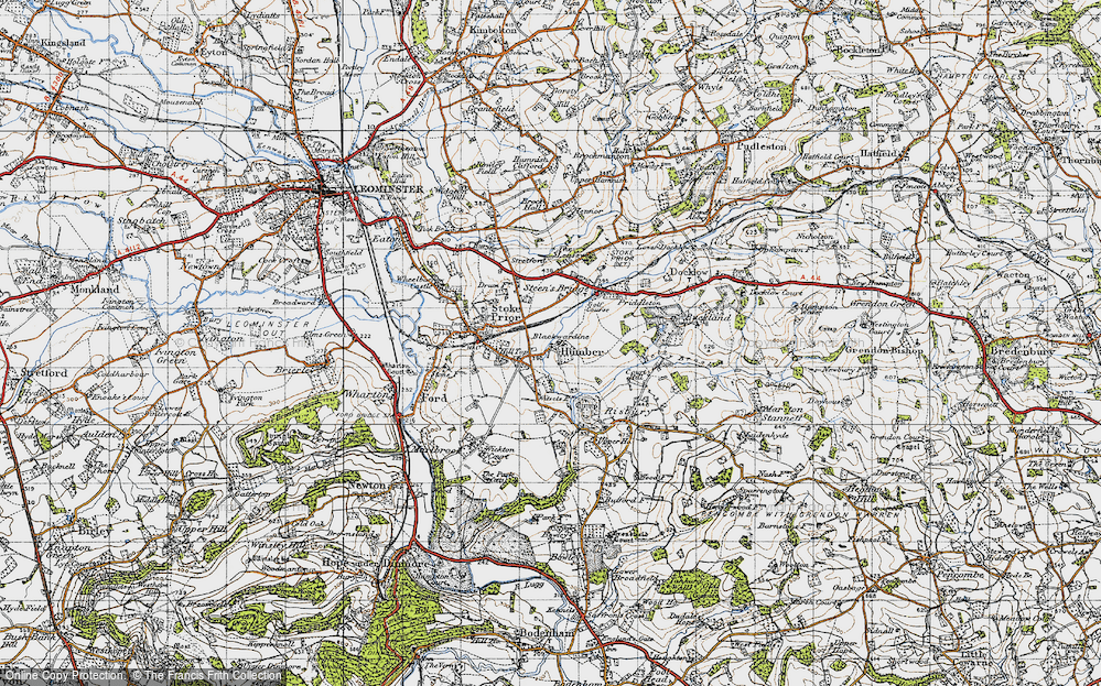 Old Map of Historic Map covering Blackwardine in 1947