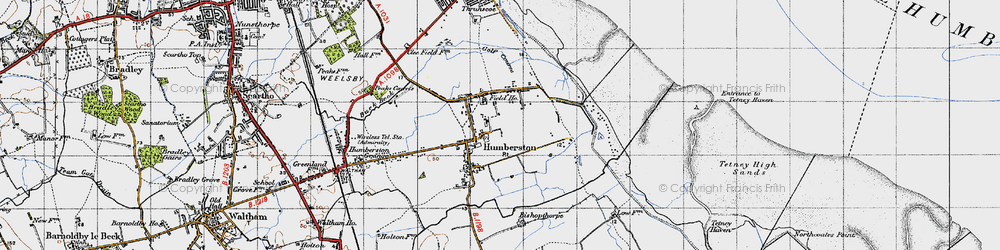 Old map of Humberston in 1946