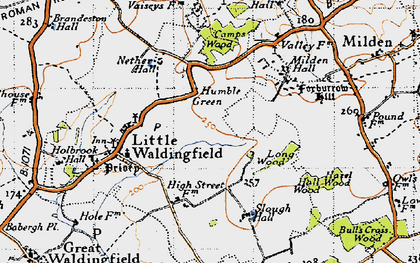 Old map of Humble Green in 1946