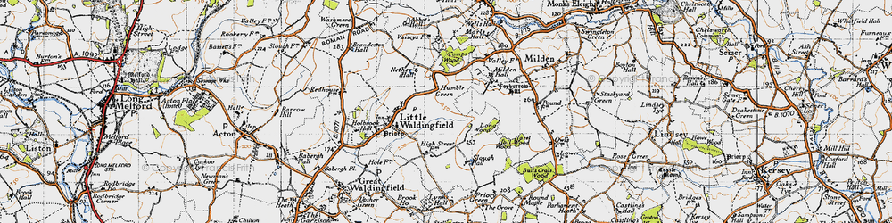 Old map of Humble Green in 1946