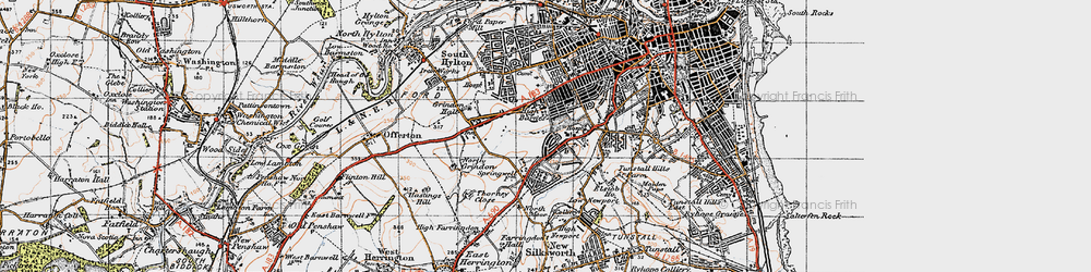 Old map of Humbledon in 1947