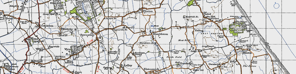 Old map of Humbleton in 1947