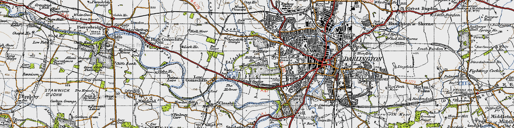 Old map of Hummersknott in 1947