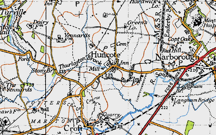 Old map of Huncote in 1946