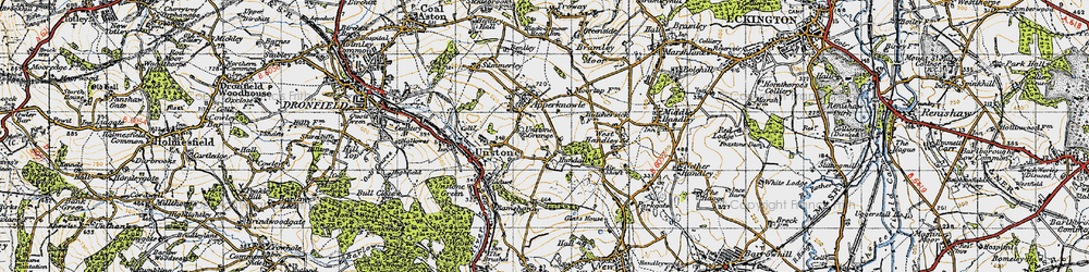 Old map of Hundall in 1947