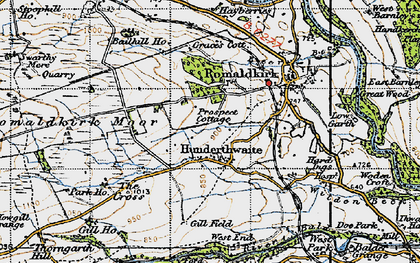 Old map of Hunderthwaite in 1947